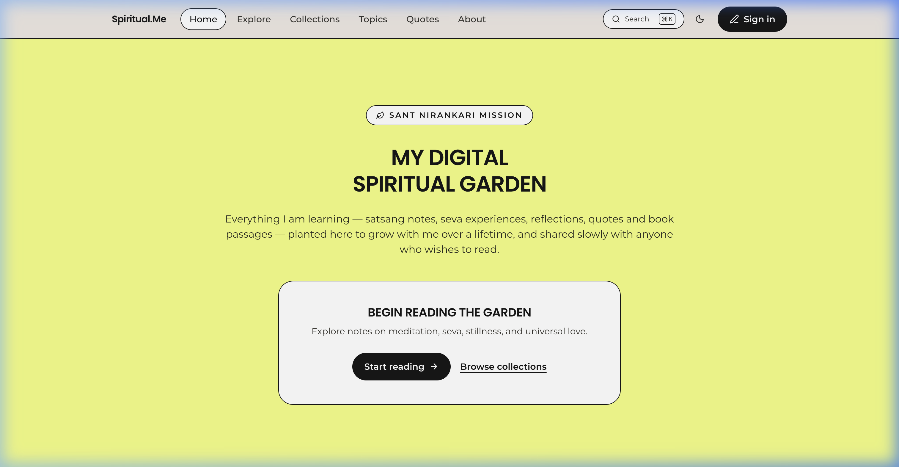 Spiritual.Me — Digital Spiritual Garden